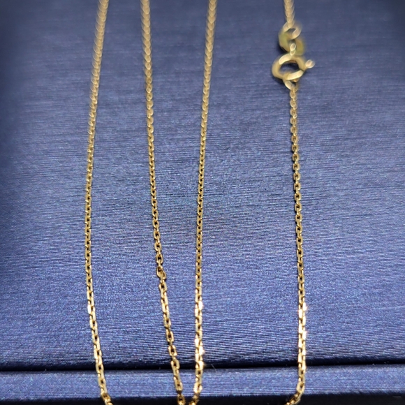 18K Gold Dainty Chain Necklace, 16" - FIXED ON PRICE - Picture 2 of 9